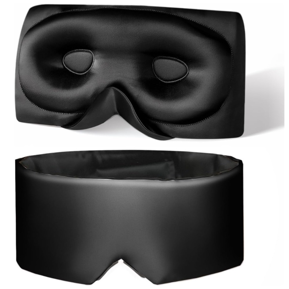 Silk Sleep Mask-Black-Adult OS